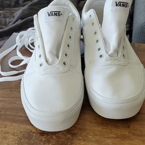 Vans true white old skool platform